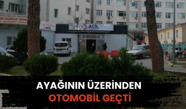 Salihli’de güvenlikçinin ayağının üzerinden otomobil geçti