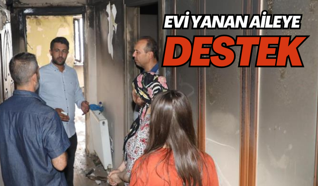 Şehzadeler Belediyesinden evi yanan aileye destek