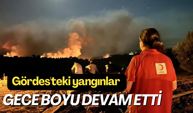 Gördes'teki yangınlar gece boyu devam etti