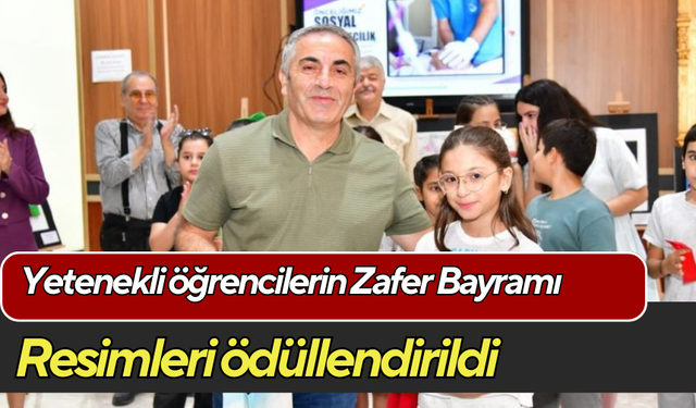 Yetenekli öğrencilerin Zafer Bayramı resimleri ödüllendirildi