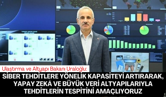 Bakan Uraloğlu: “Siber tehditlere yönelik kapasiteyi artırarak, yapay zekâ ve büyük veri altyapılarıyla tehditlerin tespitini amaçlıyoruz”