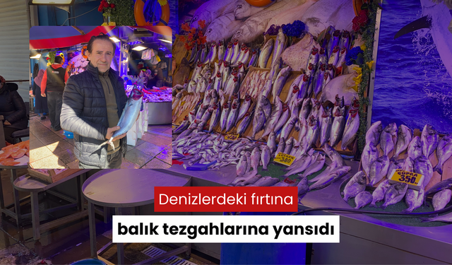 Denizlerdeki fırtına balık tezgahlarına yansıdı