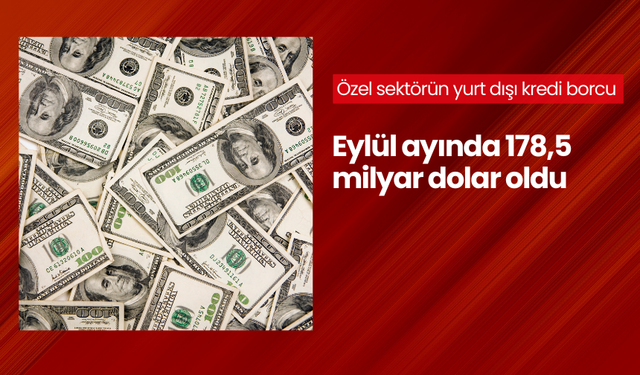 Özel sektörün yurt dışı kredi borcu Eylül ayında 178,5 milyar dolar oldu