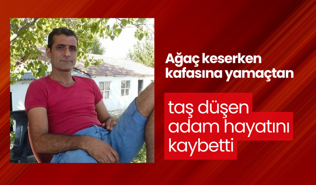 Ağaç keserken kafasına yamaçtan taş düşen adam hayatını kaybetti