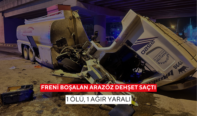 Sanayi bölgesinde korkunç kaza! Freni boşalan arazöz dehşet saçtı: 1 ölü, 1 ağır yaralı