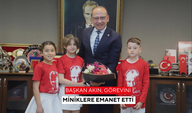 Başkan Akın, görevini miniklere emanet etti