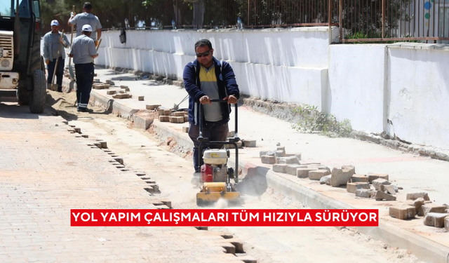 Didim'de yol yapım çalışmaları devam ediyor