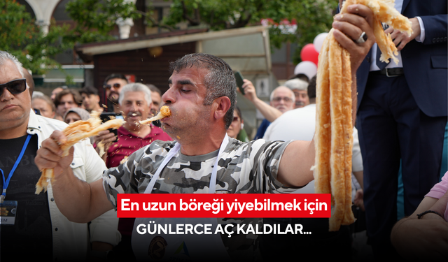 Börek uğruna bayılma eşiğine geldiler: 35 derecede nefes kesen yarış