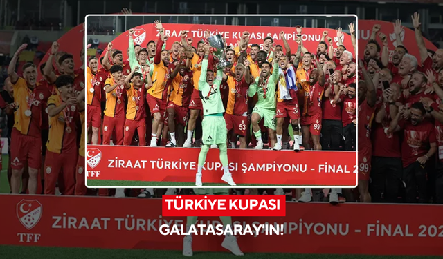 Galatasaraylı oyuncular Türkiye Kupası’nı kaldırdı, coşku zirveye ulaştı