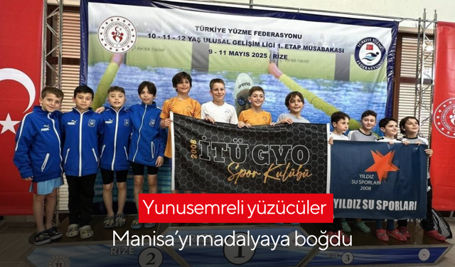 Yunusemreli yüzücüler Manisa’yı madalyaya boğdu