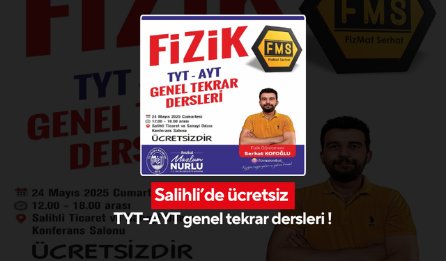 Salihli’de ücretsiz TYT-AYT genel tekrar dersleri!