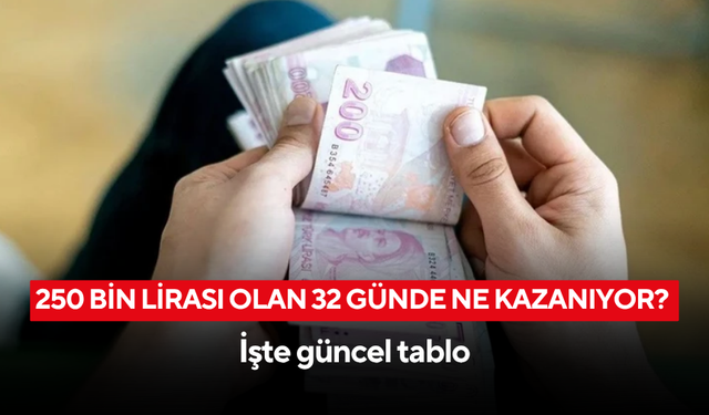 250 bin lirası olan 32 günde ne kazanıyor? İşte güncel tablo