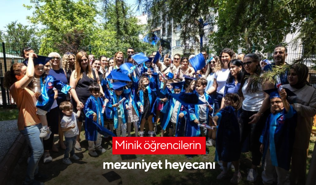 Manisa’da minik öğrencilerin mezuniyet heyecanı