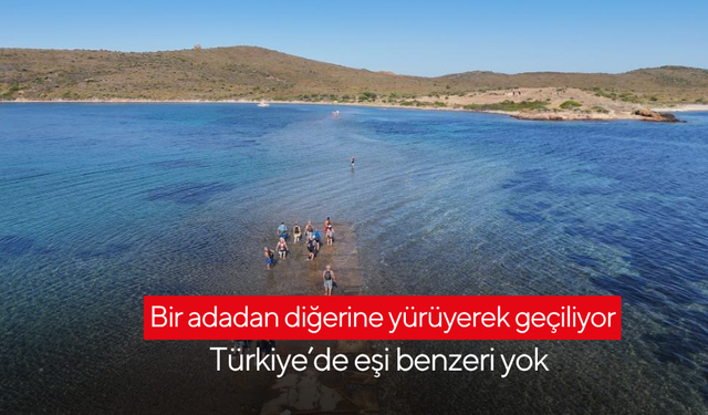 Türkiye’de eşi benzeri yok! Bir adadan diğerine yürüyerek geçiliyor