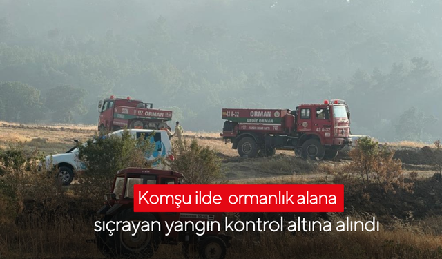 Komşu ilde ormanlık alana sıçrayan yangın kontrol altına alındı