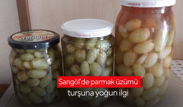 Sarıgöl’de parmak üzümü turşuna yoğun ilgi