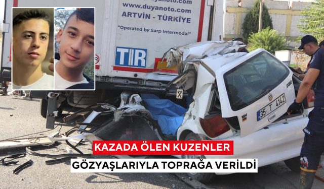 Salihli'nin komşu ilçesini yasa boğan kaza: Kuzenler gözyaşlarıyla toprağa verildi