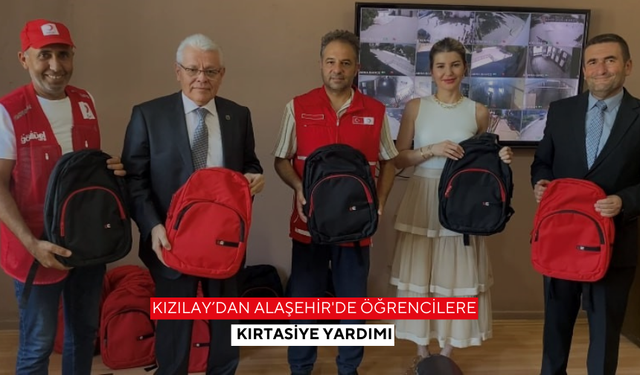 Kızılay’dan Alaşehir'de öğrencilere kırtasiye yardımı