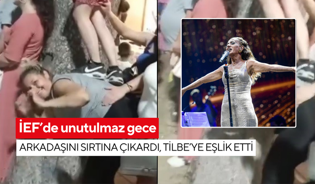 İEF’de unutulmaz gece: Arkadaşını sırtına çıkardı, Tilbe’ye eşlik etti