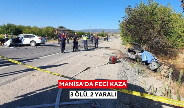 Salihli-Demirci yolunda katliam gibi kaza: 3 ölü, 2 yaralı