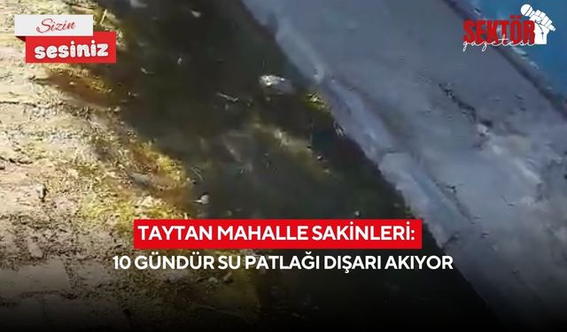 Taytan Mahalle sakinleri: 10 gündür su patlağı dışarı akıyor