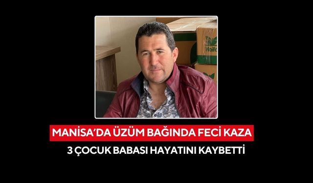 Manisa’da üzüm bağında feci kaza: 3 çocuk babası hayatını kaybetti