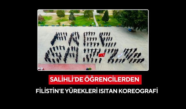 Salihli’de gençlerden Gazze’ye destek: Bedenleriyle “Free Gazze” yazdılar