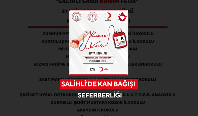 Salihli'de kan bağışı seferberliği