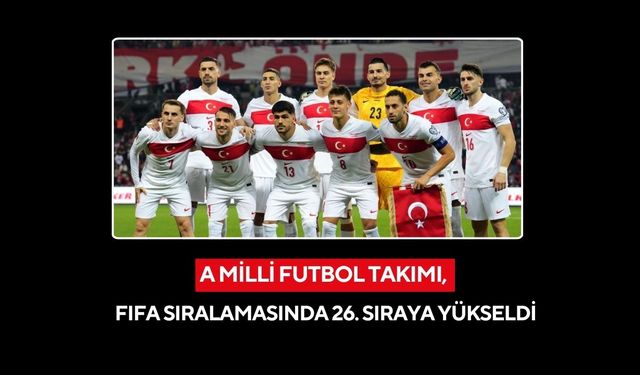 A Milli Futbol Takımı, FIFA sıralamasında 26. sıraya yükseldi