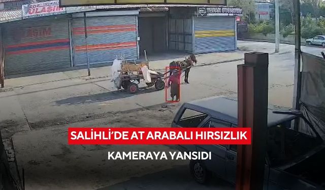 Salihli’de at arabalı hırsızlık kameraya yansıdı