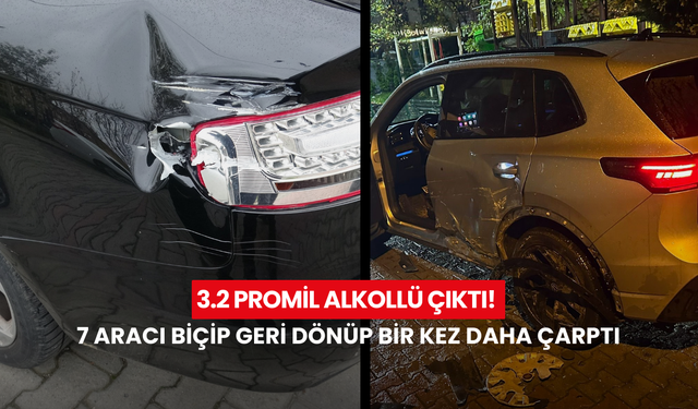 3.2 promil alkollü çıktı! 7 aracı biçip geri dönüp bir kez daha çarptı