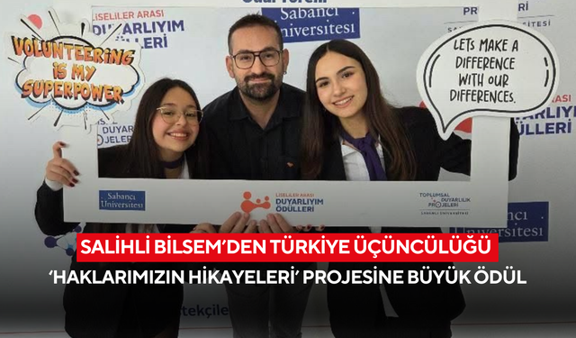 Salihli BİLSEM’den Türkiye Üçüncülüğü ‘Haklarımızın Hikayeleri’ projesine büyük ödül