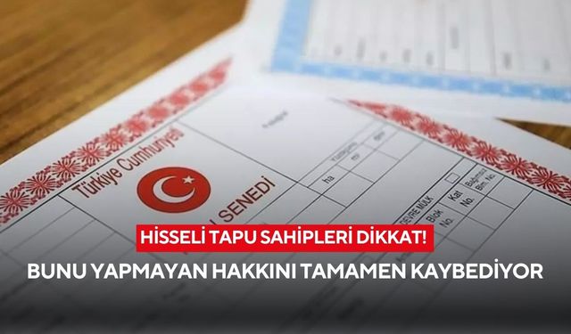 Dikkat! Hisseli tapuda yapılan bu hata geri dönüşsüz hak kaybına yol açıyor