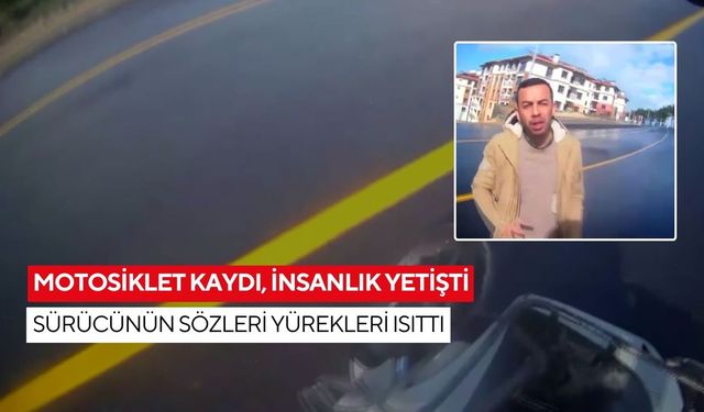 Kask kamerası kaydetti! Yardıma koşan sürücünün sözleri yürekleri ısıttı...