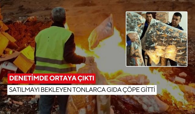 Son kullanma tarihi geçmiş 2 ton abur cubur ateşe verildi...