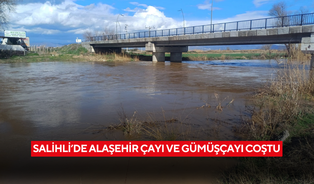 Salihli’de Alaşehir Çayı ve Gümüşçayı coştu