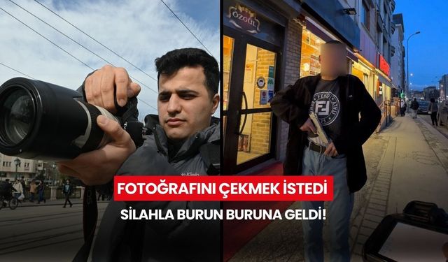 Kamerasını açtığına pişman oldu! "Gülümseyin" diyecekti, silahla burun buruna geldi