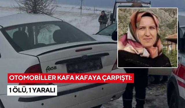 Otomobiller kafa kafaya çarpıştı: 1 ölü, 1 yaralı