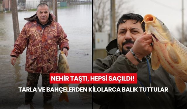 Nehir taştı, hepsi saçıldı! Hasat beklerken balık tuttular...