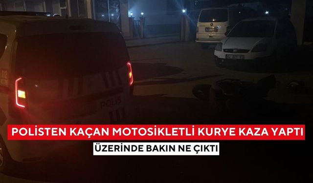 Polisin dur ihtarına uymayan motosikletli kurye kaza yapınca yakalandı... Üzerinden bakın ne çıktı