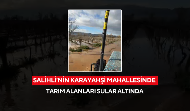 Salihli’nin Karayahşi Mahallesinde tarım alanları sular altında