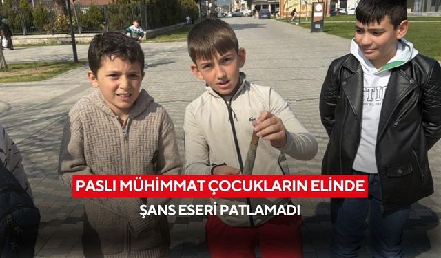 Çekilen göl kıyısında oynayan çocuklar top mermisi buldu... | Şans eseri kimseye zarar vermedi...