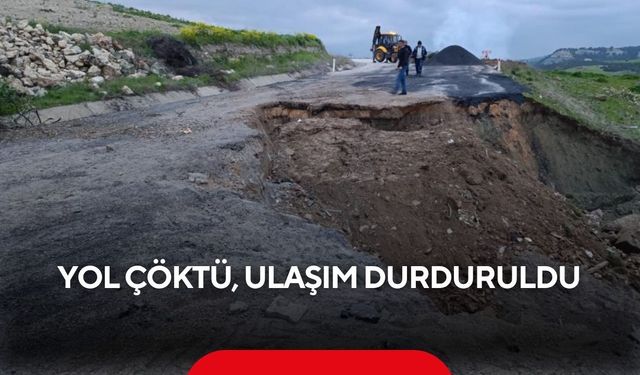 Manisa'da çöken Kula-Selendi karayolu ulaşıma kapatıldı