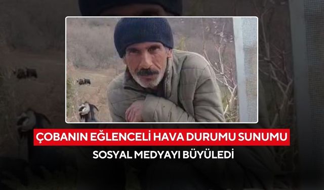 Dağ başında keçilerle hava durumu sunumu! Çobanın kırık televizyonla yaptığı bülten sosyal medyayı salladı...