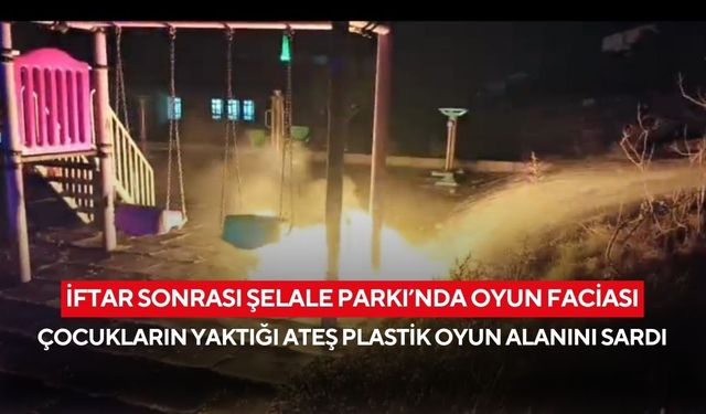 İftar sonrası çocukların yaktığı ateş parkı alev yopuna çevirdi, itfaiye son anda müdahale etti...