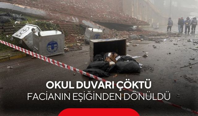 Okul duvarı çöktü! Facianın eşiğinden dönüldü...