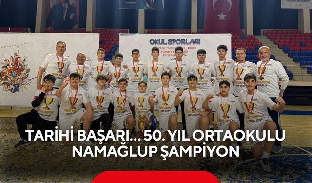 Salihli’den tarihi başarı… 50. Yıl Ortaokulu namağlup şampiyon