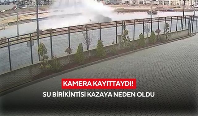 Yağışlı havada felaket! Su birikintisine giren araç takla attı...
