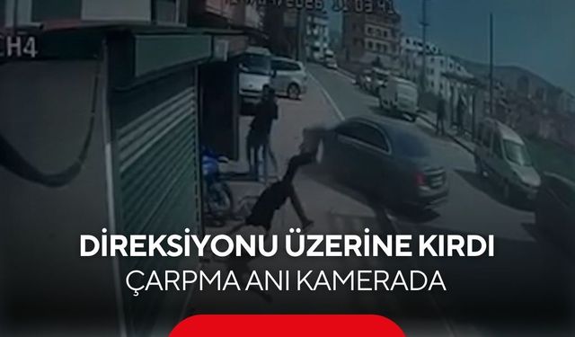 Çocuğunu tehdit ettiğini iddia ettiği motosikletliye otomobiliyle böyle çarptı...