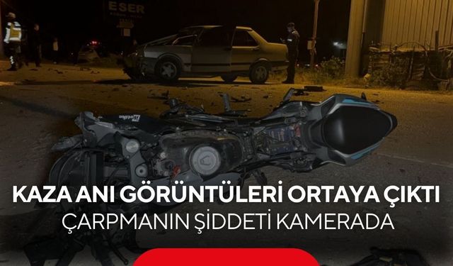 Kaza anı görüntüleri ortaya çıktı... Çarpmanın şiddeti kamerada